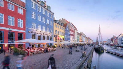 哥本哈根Nyhavn丹麦新港的延时