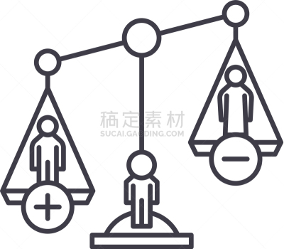 概念,线图标,法官,家庭,离婚,决定