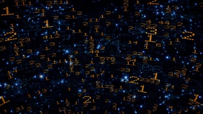 财务数字在技术背景上移动