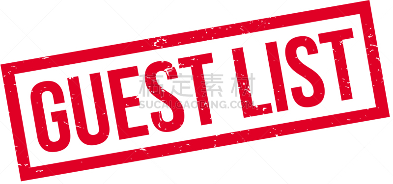 宾客名单,橡皮章,分离着色,传媒,白色,红色,事件,流行音乐会,抵押文件
