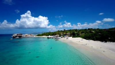 春湾海滩航空视频，维尔京戈达，BVI