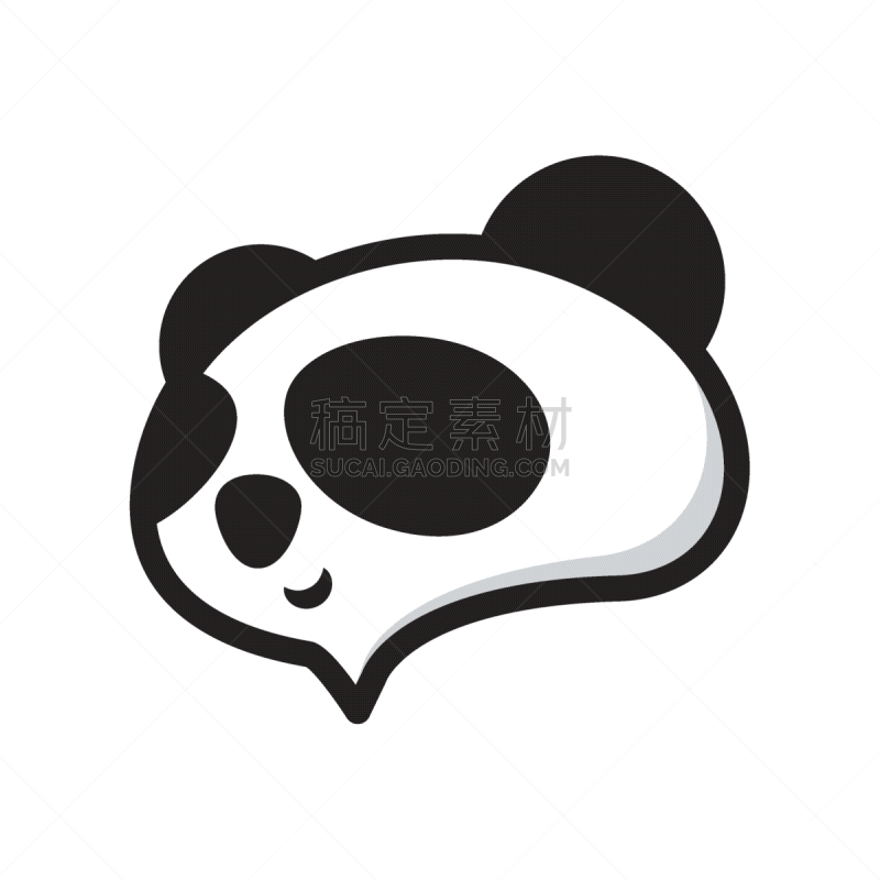panda chat apps creative logo icon