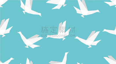 折纸工艺,鸟类,日本,背景,四方连续纹样,分离着色,白色,亚洲,华丽的,传统