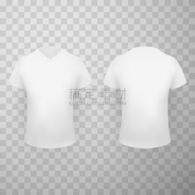 white t shirt front and back view realistic