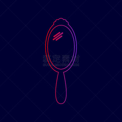 手镜,山,标志,线图标,分离着色,闪亮的,纤维光学,图像,速成食品,小的