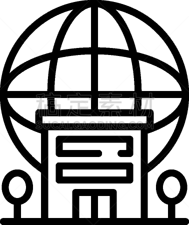 student building icon outline style