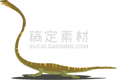 绿色,恐龙,黄色,条纹,三叠系,长颈龙,已灭绝生物,史前时代,矢量,爬行纲
