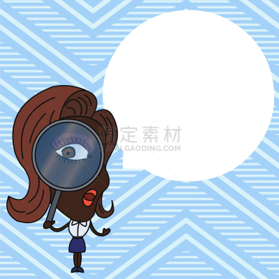看,放大镜,女人,食槽,对话气泡框,焦点,模板,侦探,设备用品,搜寻