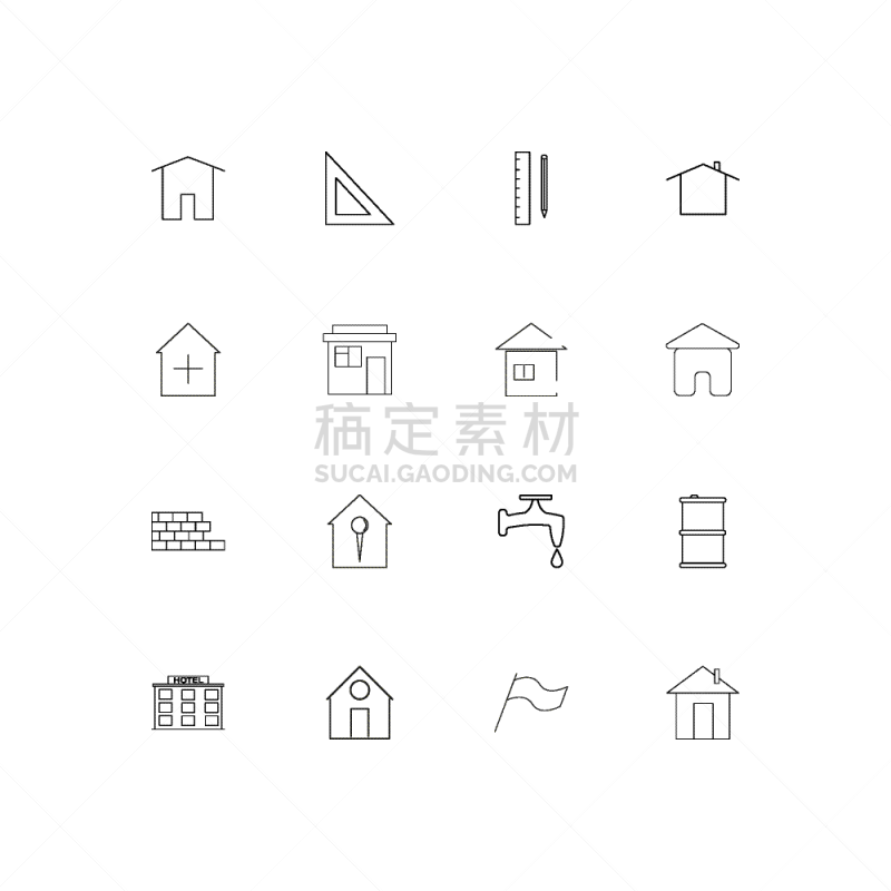 直的,建筑业,计算机图标,建筑体,极简构图,房屋,三角板,酒店,邮局,矢量