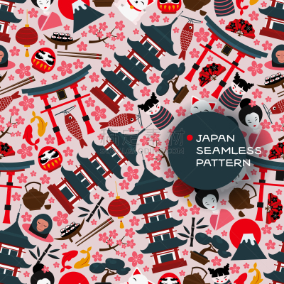 日本,四方连续纹样,美因河,猴子,传统,寿司,纺织品,鲤鱼旗,盆景,花