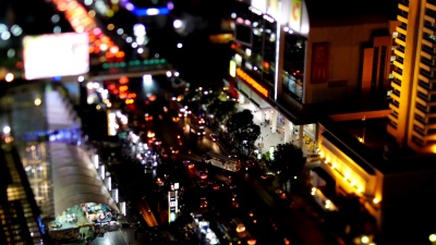 泰国曼谷夜里的街道
