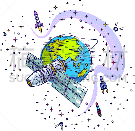 椭圆形,空间站,地球形,太空交通工具,分离着色,太空船,国际空间站,平流层,未知的事物,飞