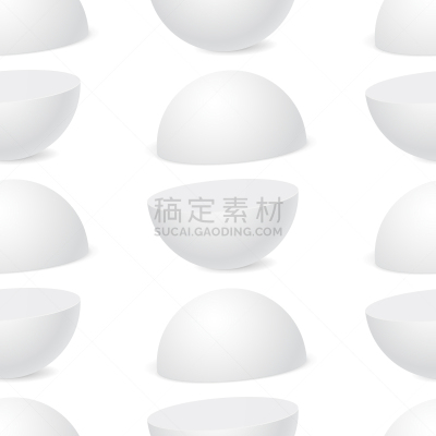 白色,半球体,模板,三维图形,分离着色,球体,几何形状,图像,四方连续纹样,矢量