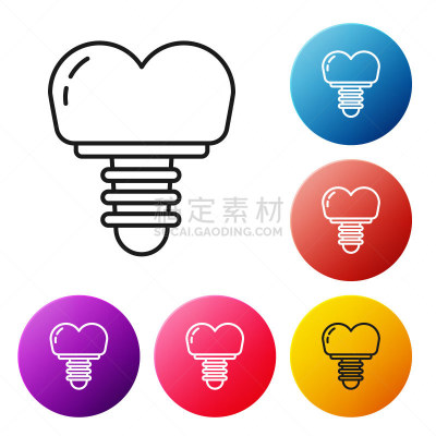 绘画插图,牙移植,符号,矢量,分离着色,计算机图标,线条,圆形,色彩鲜艳,按钮