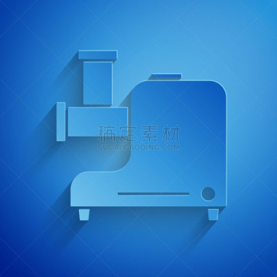 绞肉机,厨房,绘画插图,矢量,图标,蓝色背景,高雅,分离着色,纸
