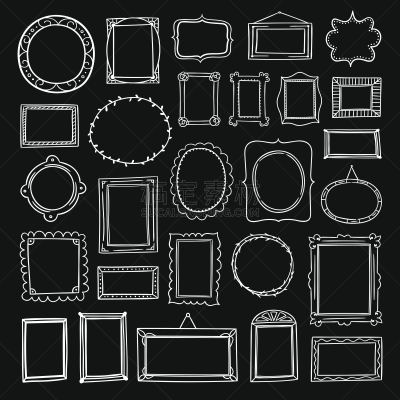 边框,草图,矢量,黑色,插画,背景,设计,布置,收集,绘制