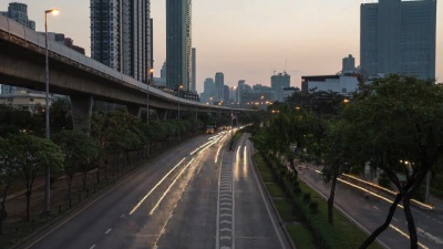  延时 高速公路上的交通