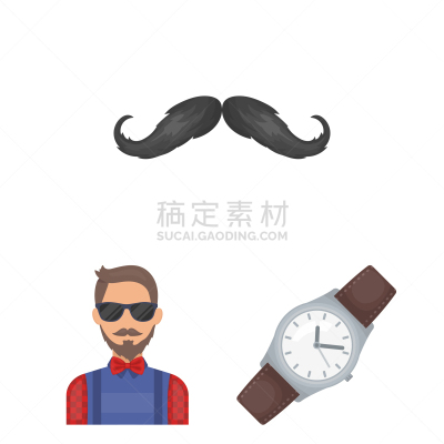 时尚,潮人,动画片,计算机图标,分离着色,爵士乐,男人,图像,收集,布置