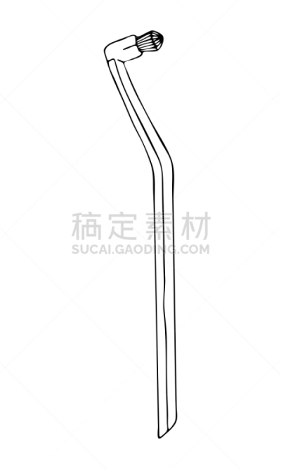 牙刷,计算机图标,一个物体,绘画插图,轮廓线画,白色背景,矢量,弯的,隆胸手术,个人卫生用品