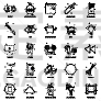 商务,多样,数字25,图标集,线条,衬衫,计算机,文档,概念,联系