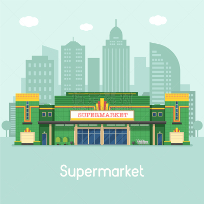 商店,食品杂货,概念,超级市场,街道,购物中心,扁平化设计,商务,插座,家庭