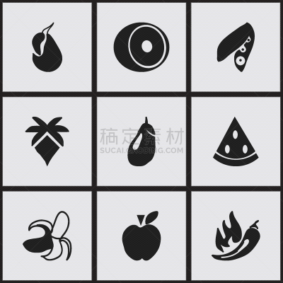 数字9,水果,符号,猴子,清新,香料,食品,西瓜,梨,烹调