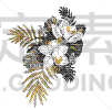 植物群,热带气候,数字2,单色调,白色,鸡尾酒,自然,兰花,构图,装饰