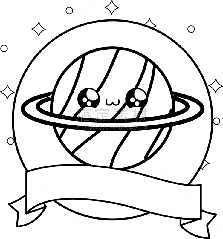 可爱的,可爱,行星,土星,缎带,幻想,天文学,风景,太空,装饰