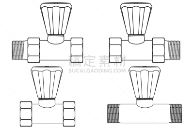 轮廓,导管连接器,水龙头,组物体,白色背景,图像,绘画插图,矢量,黑白图片,背景分离