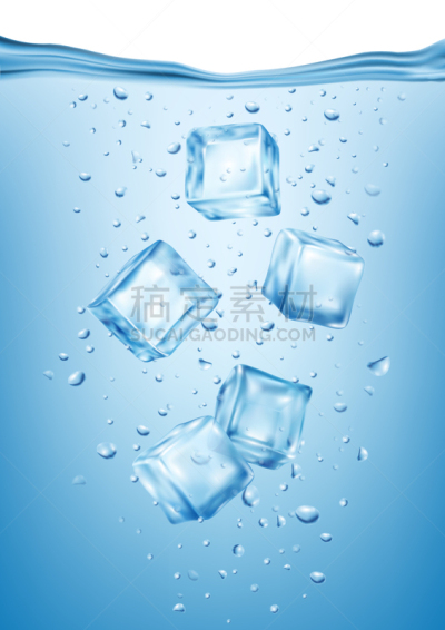 水的凝结形态,立方体,饮料,湿,清新,海洋生命,砖,霜,波浪,绘画插图