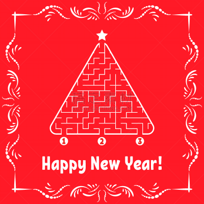 贺卡,新年,三角形,迷宫游戏,秘密,模板,休闲,复古,训练,搜寻