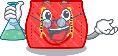 小的,讲师,挎包,棉被,动画片,可爱的,科学家,女人,面部表情,吉祥物