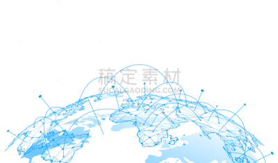全球通讯,地球形,绘画插图,概念,矢量,全球商务,线条,网线插头,铁路枢纽,构图