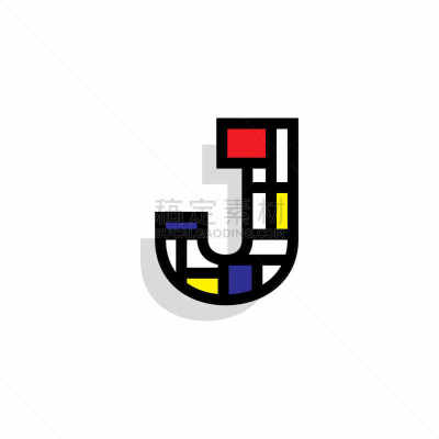 英文字母j,矢量,信函,40-80年代风格复兴,商务,几何形状,字母,模板,现代,品牌名称