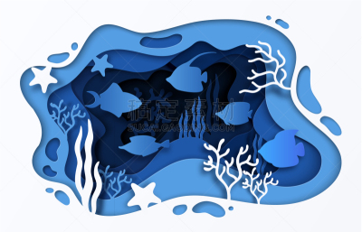纸,珊瑚,水下,海洋,背景,横截面,艺术,湖,夏天,剪影