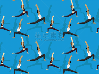 低的,弓步,瑜伽,矢量,日本漫画风格,壁纸,姿态,运动,多样,肖像