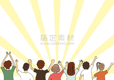 大量人群,绘画插图,人,图像特效,成一排,噪声,流行音乐会,女人,参观者,欢乐