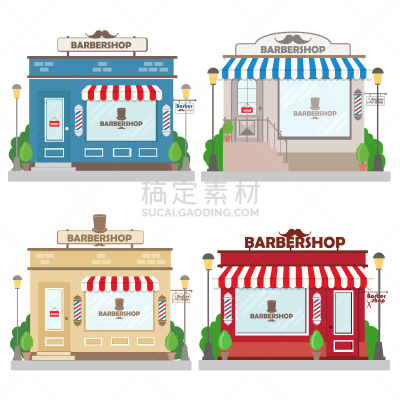 理发店,外立面,街道,商务,现代,建筑业,头发,杆,窗户,布置