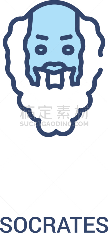 苏格拉底,计算机图标,两个物体,极简构图,概念,线条,直的,哲学家,希腊,自然美