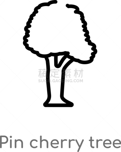 分离着色,轮廓,刺针樱桃树木,黑色,计算机图标,食品,樱桃,自然美,品牌名称,着色