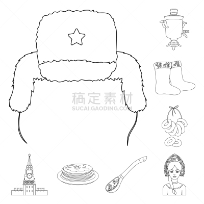 轮廓,非都市风光,俄罗斯,旅行的人,计算机图标,国内著名景点,百吉饼,克里姆林宫,鞋子,布置