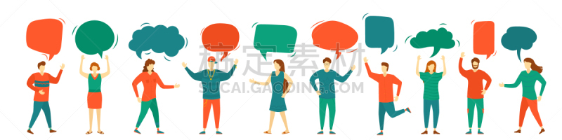 人,人群,说话,对话气泡框,商务,社会化网络,与其他女人交谈,一个人,女人,想法
