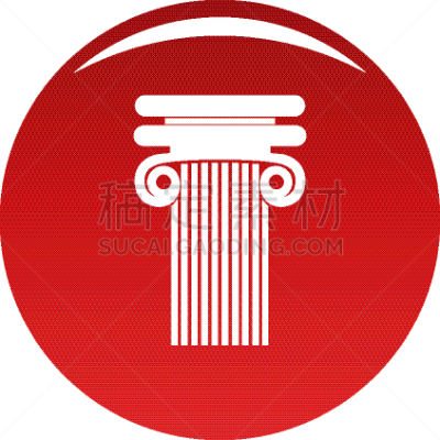 卷着的,红色,柱子,计算机图标,罗马,华丽的,底座,希腊,古董,复古