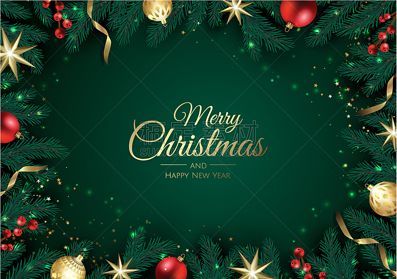 christmas greeting card with christmas tree