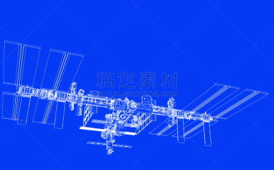 太空船,轮廓,矢量,未来,空间站,几何形状,蓝图,技术,火箭,车站