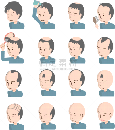 男人,生发液,头发,发型,人的脸部,绘画插图,问题,日本,人体,头发长度