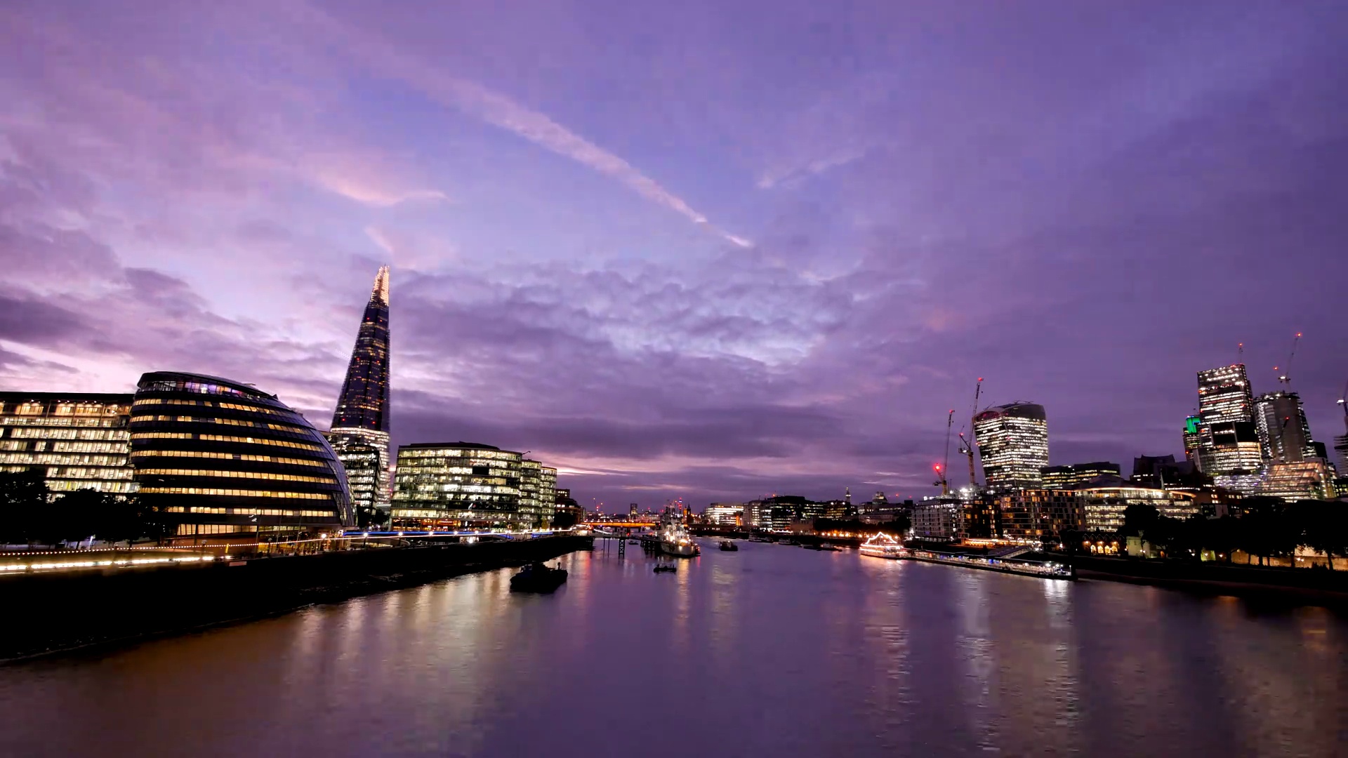 英国伦敦 摩天大楼办公大楼-延时