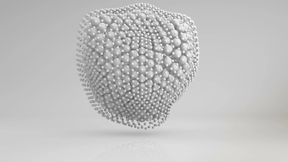 白色球体的变形簇3D呈现可循环