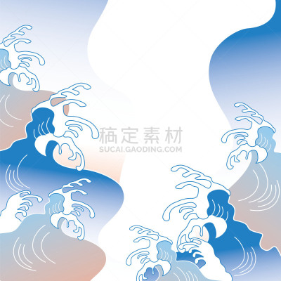 绘画插图,日本,图像,波形,平衡折角灯,寿司,清新,渔业,日本食品,生鱼片寿司