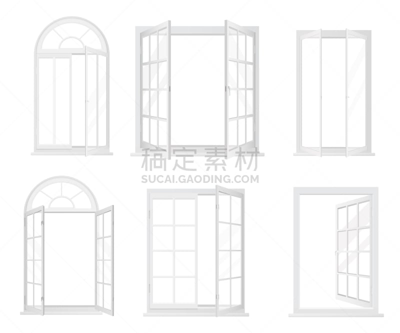 白色,分离着色,窗户,公寓,华丽的,建筑外部,房屋,写实,布置,收集